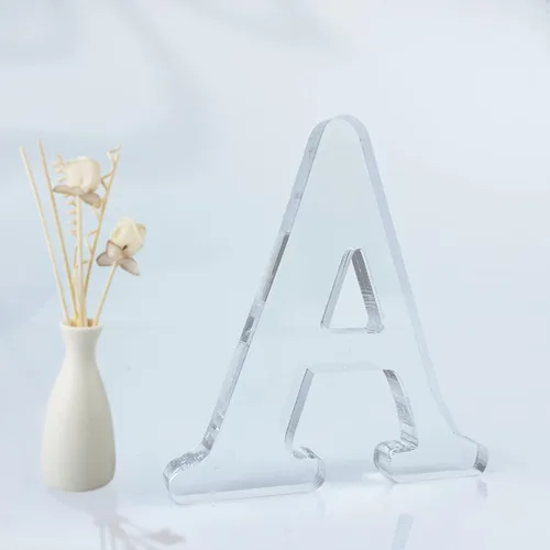 Miniatura 8 de Letras acrílicas diseñables de 4 pulgadas, letras acrílicas sin terminar para decoración de pared, letras decorativas de pie en rodajas, decoración