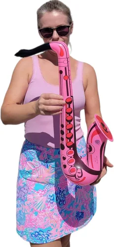 Miniatura 3 de Saxofón colorido de 22 pulgadas infla (3 colores), instrumento musical inflable para juego simulado, concierto, jazz, sesión de fotos, cabina