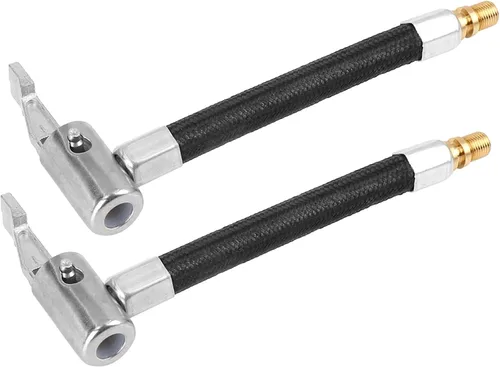 Miniatura 8 de X AUTOHAUX Válvula de neumático de coche de 7.9 in conectar tubo de aire Chuck inflador compresor bomba extensión manguera adaptador 2 unids