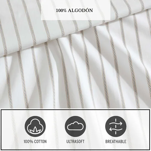 Miniatura 6 de Eddie Bauer - Juego de sábanas tamaño King, juego de ropa de cama de percal de algodón, súper suave y juego de cama, certificado Oeko-Tex