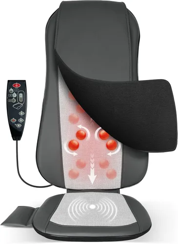Miniatura 13 de COMFIER Shiatsu - Masajeador de espalda con calor, cojín de asiento de masaje de tejido profundo, almohadilla para silla de masaje para espalda