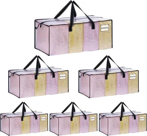 Miniatura 11 de VENO Paquete de 4 bolsas de mudanza resistentes, bolsas de embalaje transparentes para una fácil visibilidad, alternativa a las cajas de mudanza