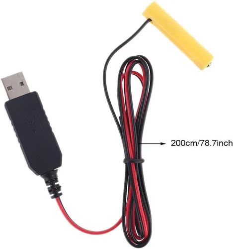 Miniatura 2 de tegongse LR6 AAA Eliminador de Batería 2M Cable de alimentación USB Reemplazar 1-4 pilas AAA - 1.5v/3v/4.5v/6v 2AAA