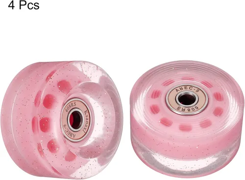 Miniatura 3 de PATIKIL Roller Skate Wheels with Bearings, Quad Skate Replacement for Double Row Skate Skateboards Indoor or Outdoor 2-Rosado