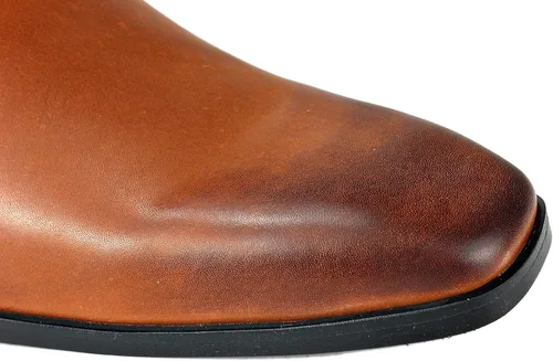 Miniatura 7 de COWSDELLA Botas de vestir para hombre, tacón casual, estilo chukka con cremallera, color negro, JY002