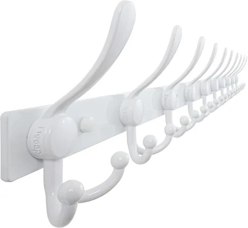 Miniatura 43 de Dseap - Perchero para montaje en pared, base resistente calibre 12 vs Flimsy de 0.039 pulgadas, ganchos sólidos antidesgarros, montaje en perno