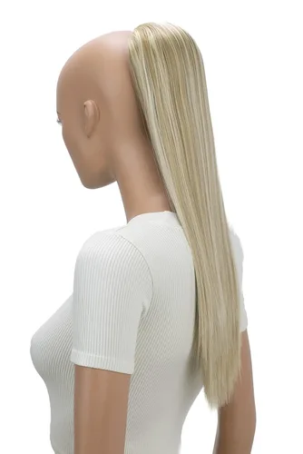Miniatura 11 de CAISHA Extensión de cola de caballo de 22" con cordón voluminoso Straigtht negro-marrón PH503