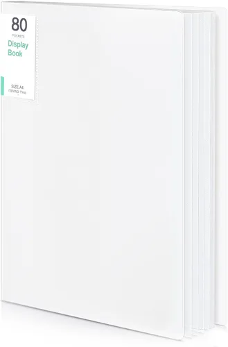 Miniatura 16 de Organizador de carpeta portafolio de 60 bolsillos Phyxin, protectores de hojas para carpeta de 8.5" x 11", carpeta de plástico que muestra 120 Blanco