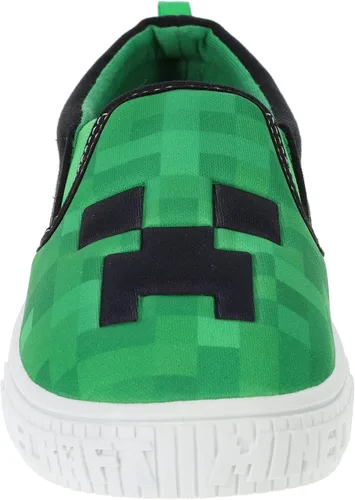 Miniatura 3 de Minecraft Zapatos sin cordones para niños pequeños, zapatos deportivos casuales para patinaje, forro polar verde con licencia oficial de star wars