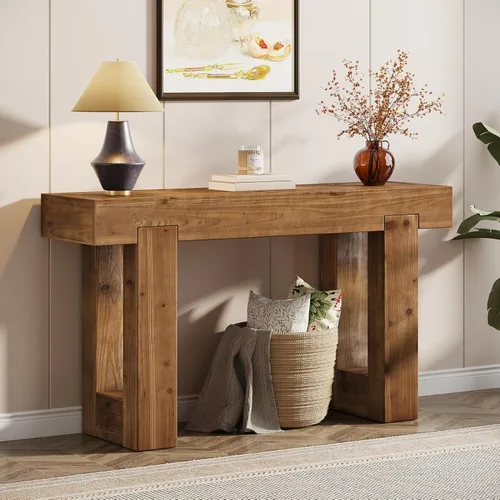Miniatura 11 de Tribesigns - Mesa consola de 63 pulgadas de largo, mesa de sofá rectangular de madera detrás del sofá, mesa de entrada estilo granja para entrada