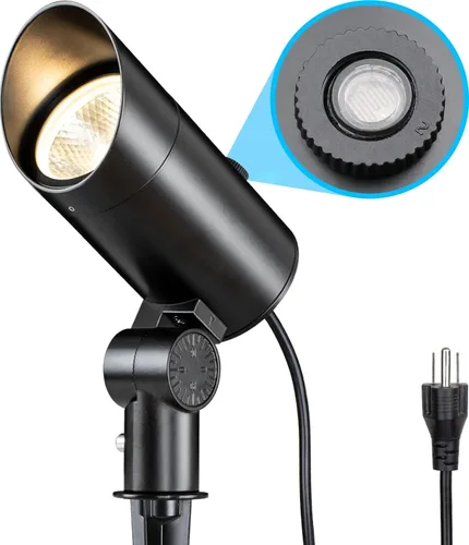 SUNVIE Foco de 30 W para exteriores de 120 V del anochecer al amanecer, foco LED para exteriores enchufable con sensor de fotocélula de 3000 K,