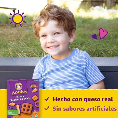 Miniatura 3 de Annie's Mezcla de Snacks de Queso Cheddar con Galletas y Pretzels Surtidos, Hecho con Queso Real, 9 oz