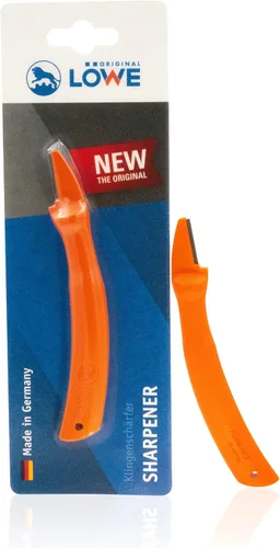 Original LÖWE Afilador de cuchillas - 0022 | Afilador para tijeras de jardín e industriales con mango de poliamida para afilar cuchillas | Hecho en