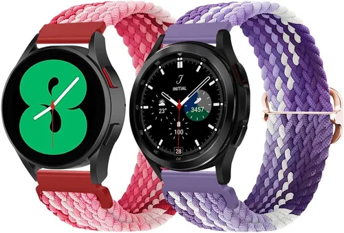 Miniatura 14 de Qimela Paquete de 2 correas trenzadas de nailon deportivas compatibles con Samsung Galaxy Watch 3 de 1.772 pulgadas/Galaxy Watch 1.811 pulgadas/Gear