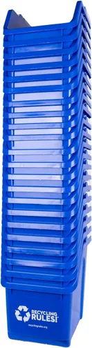 Miniatura 10 de Azul apilable cesto de Reciclaje de contenedor con mango 6 galones – 4 paquetes de cestos