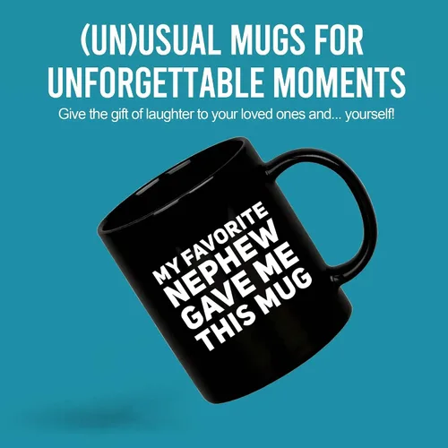 Miniatura 2 de Taza de café de cerámica con texto en inglés «My Favorite Nephew Gave Me This Gift To Uncle Auntie», para el Día de la Madre, Día del Padre