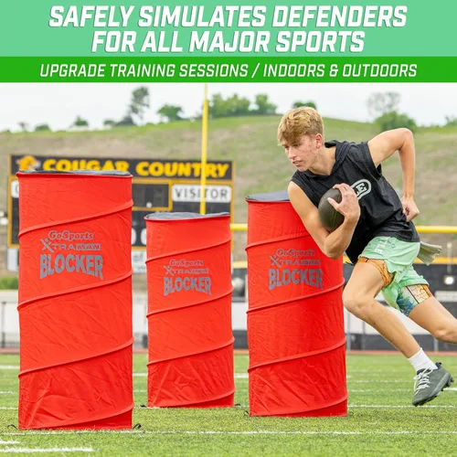 Miniatura 2 de GoSports XTRAMAN Blocker Pop-Up Defenders Paquete de 3 – Maniquí de bloqueo multideporte de gran tamaño – Equipo de entrenamiento para baloncesto