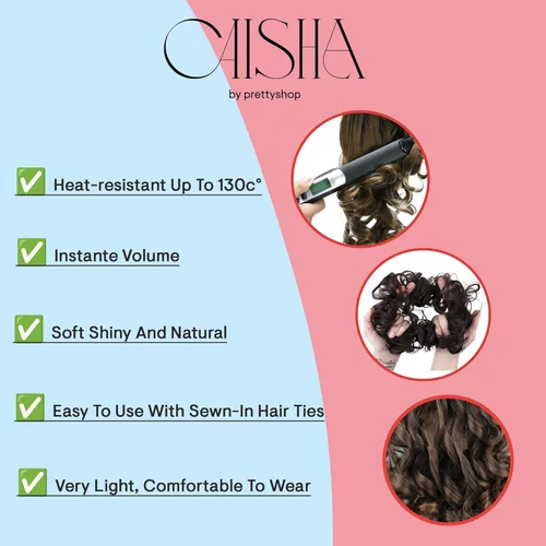 Miniatura 3 de CAISHA by Prettyshop Hairpiece Scrunchy Updo Bridal Peinado Voluminoso Ondulado Moño Desordenado Mezcla Rubio G13AL