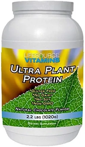 LifeSource Ultra Plant Protein - Proteína vegana cruda a base de plantas, chocolate, 2.2 libras -