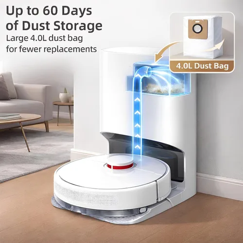Miniatura 2 de Paquete de 10 bolsas de vacío D10 Plus de 4 litros compatibles con robot aspirador Dreame D10 Plus (RLS3D), 10 bolsas de vacío desechables