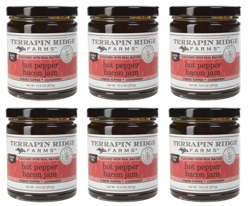 Miniatura 10 de Terrapin Ridge Farms - Mermelada de tocino y pimiento picante - Crema dulce y picante con tocino real y jalapeño - Condimento gourmet para queso