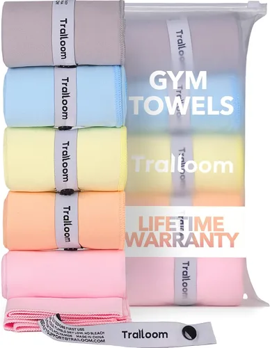 Trailoom Toallas de entrenamiento de microfibra, de secado rápido, altamente absorbentes, sin olor, para mujeres y hombres, toalla deportiva para