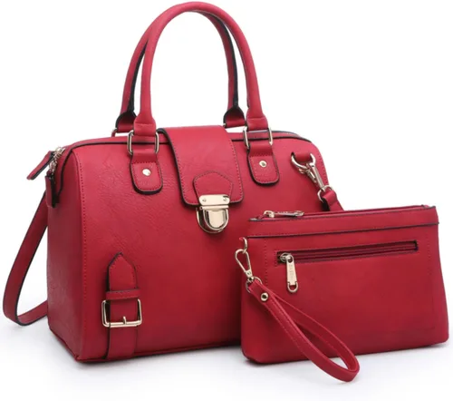 Dasein - Bolso de mano para mujer, diseño de barril, cuero vegano, bolso de hombro, con asa superior, a la moda, bolso de trabajo