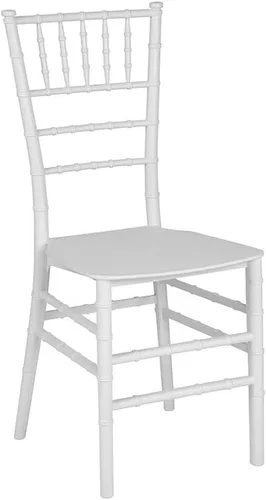 Flash Furniture Paquete de 2 sillas Chiavari apilables de resina blanca de la serie HERCULES Blanco