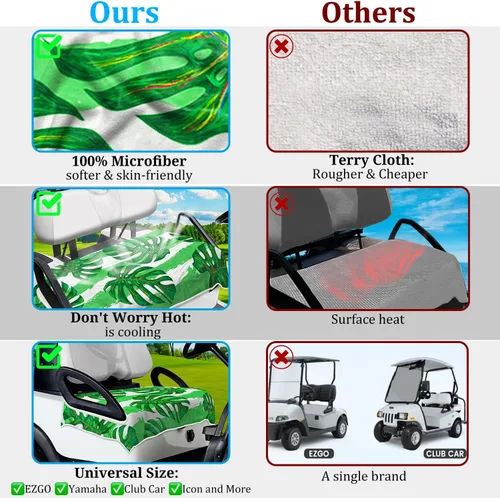 Miniatura 3 de Fundas para Asientos de Carrito de Golf, Manta Única de Toalla para Asiento de Carrito de Golf para Todos los EZGO, Yamaha, Club Cars, Icon y Más