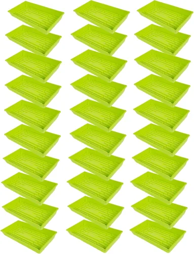 Miniatura 25 de SUNPACK Bandeja de inicio de semillas de plástico de 10 x 20 pulgadas, color negro, 2.5 pulgadas, sin agujeros de drenaje, ideal para invernaderos