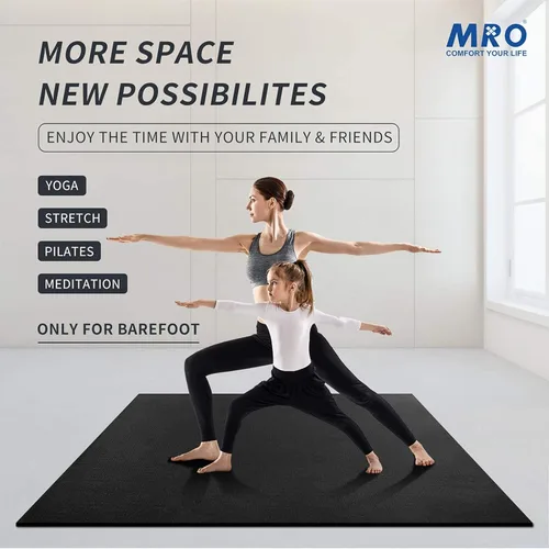 Miniatura 3 de MRO Extra Large Yoga Mat, 12'x6'/9'x6'/7'x5'/6'x4' (9MM) Extra Wide and Thick Exercise Mats for Home Gym Workout, Non-Slip, Soft for Women and Men