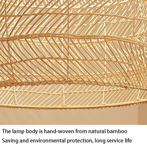 Miniatura 7 de Iluminación colgante de ratán y metal, lámpara colgante pastoral de techo hueco, luz tejida a mano de mimbre con pantalla de jaula de pájaros