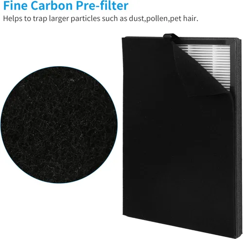 Miniatura 4 de 3 paquetes de filtros de repuesto 3 en 1 8L H13 True HEPA para purificador de aire Okaysou Airmax 8L con ultra filtro azul HEPA verdadero grado H13