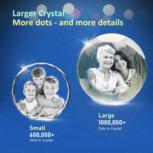 Miniatura 3 de HAN'S LASER Foto de cristal 3D, regalos personalizados con tu propia foto para mujer, esposa, mamá, papá, novia, padre, marido, gran aniversario