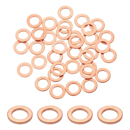 Miniatura 30 de uxcell 75 anillos de sellado de arandela plana M36 de cobre, 1.417 in ID 1.654 in OD 0.059 in de grosor, arandelas de trituración de cobre, junta