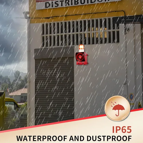 Miniatura 4 de Y DIANS Sirena de alarma temporizada al aire libre 130dB cuerno 45W emergencia impermeable seguridad industrial sirena luz con temporizador