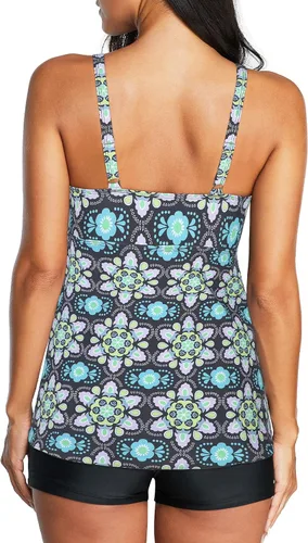 Miniatura 5 de American Trends Trajes de baño de dos piezas para mujer, tankini de talla grande, con control de abdomen