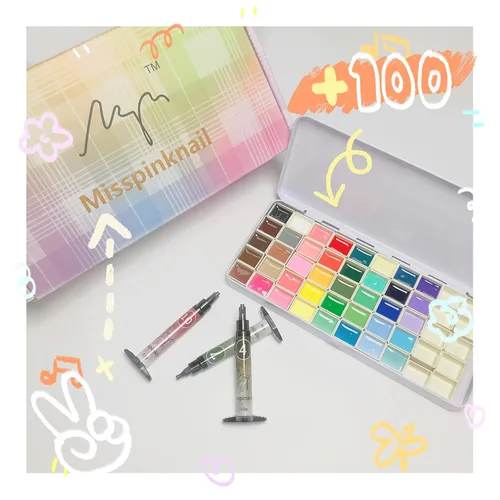 Miniatura 6 de YJMyujimi Paleta de gel gel de pintura para arte de uñas no limpie 40 colores cuadrados individuales UV LED para bricolaje salón de uñas tpo hema
