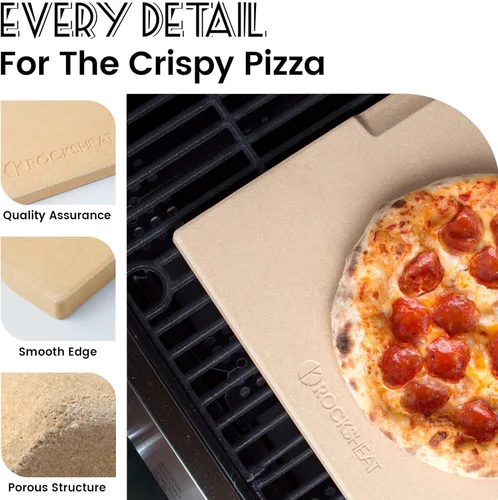 Miniatura 9 de Piedra para pizza, piedra cuadrada de pizza de 12 x 12 pulgadas para horno, parrilla, barbacoa, piedra de hornear de cordierita para pan y pastel