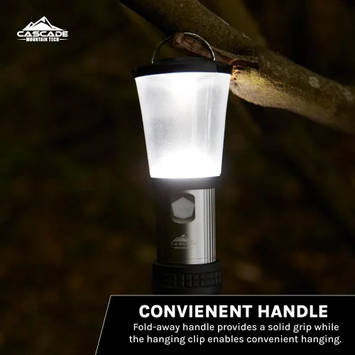Miniatura 5 de Cascade Mountain Tech Linterna LED plegable IPX4 resistente al agua con 4 modos de luz, paquete de 3, negro/plateado
