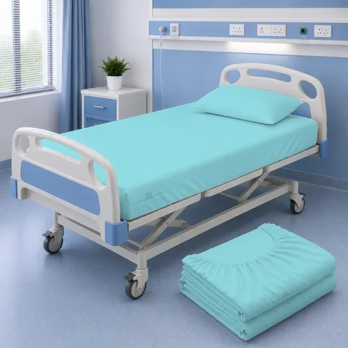 Juego de sábanas de hospital de 3 piezas, suave 100% algodón egipcio de 400 hilos, juegos ajustados cómodos, con elástico en todo el alrededor, para