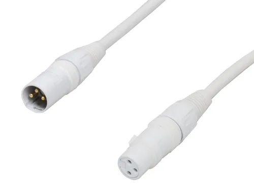 Miniatura 2 de Audio2000'S E80103 - Cable XLR de 3 pies, hembra a XLR macho, color blanco, de audio/parche/escenario/grabación/micrófono (un cable de 3 pies)