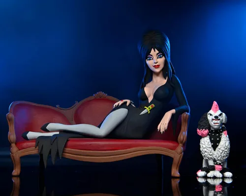 Miniatura 5 de NECA - Juego de figuras de acción de Elvira on Couch (Toony Terrors) de 6 pulgadas en caja