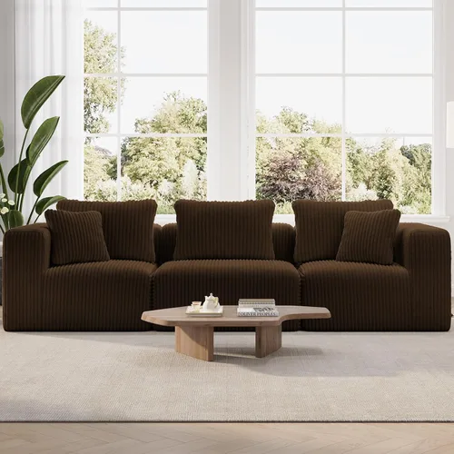 Miniatura 40 de Novilla 141" Sofá seccional modular, sofá seccional moderno en forma de nube con soporte Smarts Coil™, sofá sin huesos en forma de U para sala