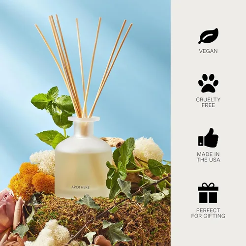 Miniatura 6 de Apoteke Difusor de Aroma Esencial con Varillas de Ratán de Lujo para el Hogar, Menta Silvestre y Hiedra - 6.7 Fl Oz de Aceite Esencial