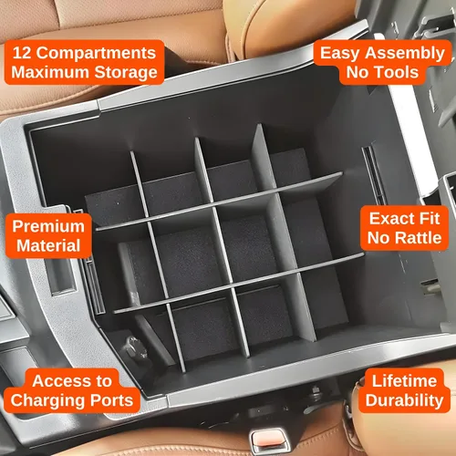 Miniatura 4 de Vehicle OCD - Organizador de consola central para Toyota Tundra (2007-2013) / Sequoia (2008-2022) - Fabricado en Estados Unidos