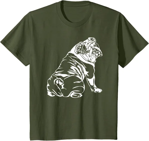 Miniatura 10 de Gracioso Bulldog Inglés playera perro Hund playera regalo, Azul (Heather blue)