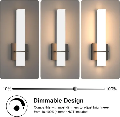 Miniatura 6 de Apliques de pared LED modernos de 15.7 pulgadas, lámparas de pared para tocador de baño de 18W 3000K 1200 lúmenes con pantalla de acrílico blanco