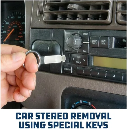 Miniatura 5 de Powerbuilt Juego de herramientas de extracción e instalación de radio y antena, llaves de extracción de sistema estéreo para automóvil, 19 piezas