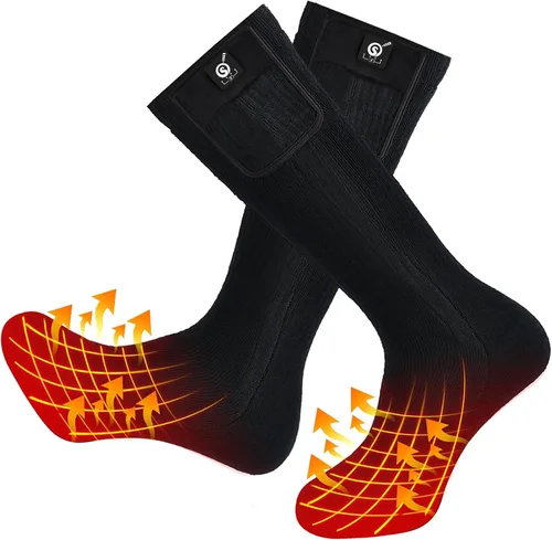 Miniatura 14 de SNOW DEER Calcetines calefactables, calentador de pies eléctrico con batería recargable para hombres y mujeres, invierno, esquí, caza, camping